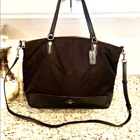 Coach Handbags - LIKE NEW!! COACH SATCHEL CROSS BODY NYLON/LEATHER